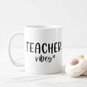Mug Vibes de l'enseignant Coupe du café, Cadeau mignon