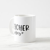 Mug Vibes de l'enseignant Coupe du café, Cadeau mignon (Devant gauche)