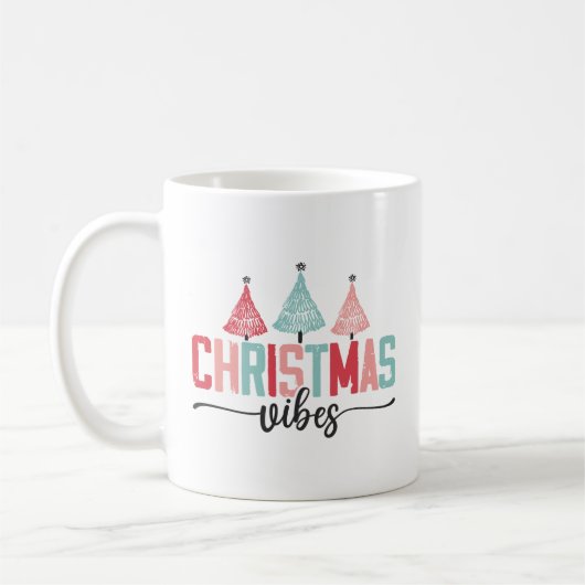 Mug Vibes de Noël - Festive Tree Design (Gauche)