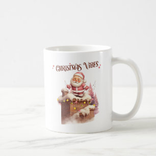 Mug Vibes de Noël rose Père Noël
