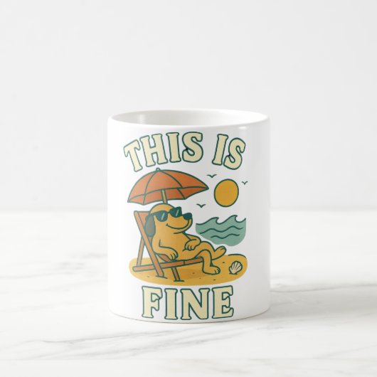 Mug Vibes de plage de Chien Chill (Centre)