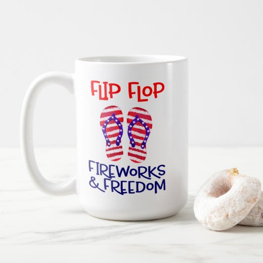 Mug Vibes de plage patriotique (Avec donut)