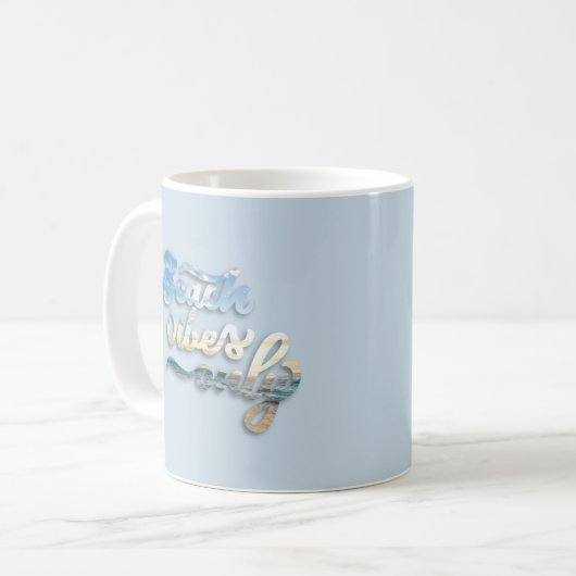 Mug Vibes de plage Typographie bleu (Devant gauche)
