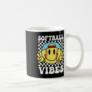 Mug Vibes de softball Rétro Groovy journée de match Fi