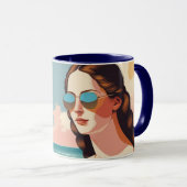 Mug Vibes de vacances avec Mona Lisa (Devant droit)