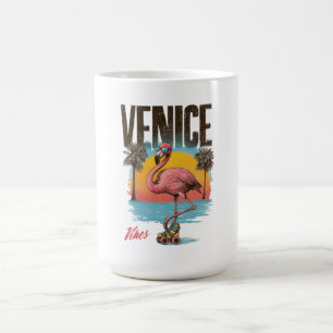 Mug Vibes de Venise Flamant Rose Rétro Plage Californi