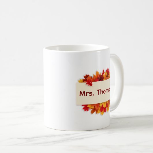 Mug Vibes d'enseignant d'automne personnalisées (Devant droit)