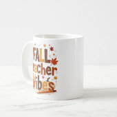 Mug Vibes d'enseignant d'automne Retro Cute d'automne (Devant gauche)