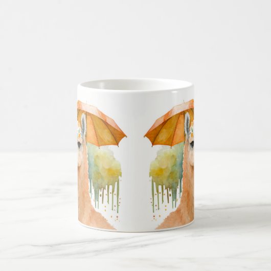 Mug Vibes d'été Aquarelle Llama et Fleurs - (Centre)