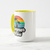Mug Vibes d'été avec design de palmiers (Devant gauche)