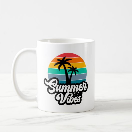 Mug Vibes d'été avec design de palmiers (Gauche)