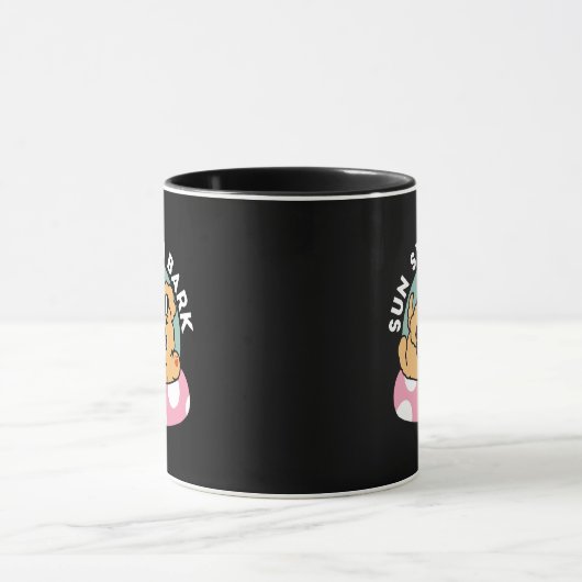 Mug Vibes d'été Chien - Chiot flottant avec lunettes d (Centre)