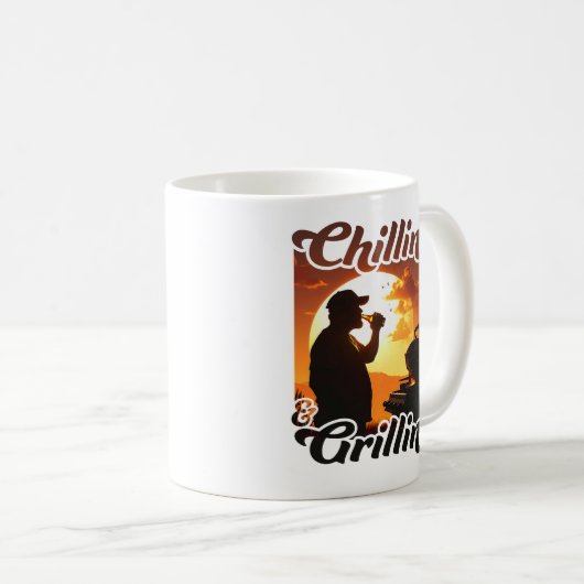 Mug Vibes d'été Chillin’ & Grillin’ Silhouette (Devant droit)