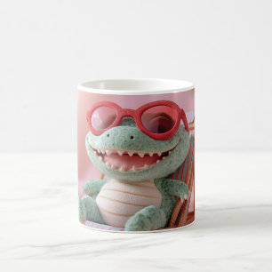 Mug Vibes d'été : Crocodile en peluche décontracté en