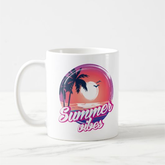Mug Vibes d'été du coucher de soleil tropical (Gauche)