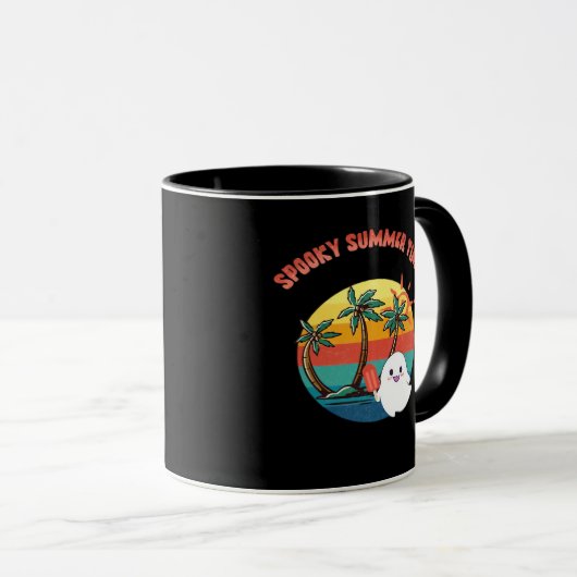 Mug Vibes d'été - Éffrayant temps d'été classique (Devant droit)