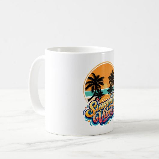 Mug vibes d'été orange (Devant gauche)