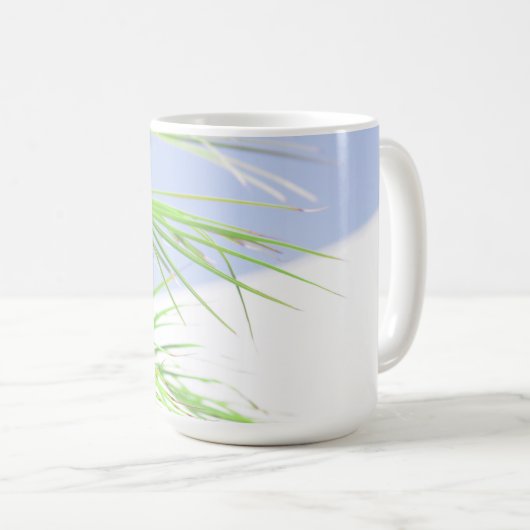 Mug Vibes d'été Palm Tree Feuilles Pale Green Pastel (Devant droit)