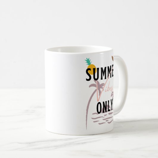 Mug Vibes d'été seulement Plage (Devant droit)