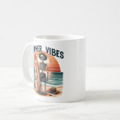 Mug Vibes d'été Skeleton Surfer Sunset Beach Design (Devant gauche)