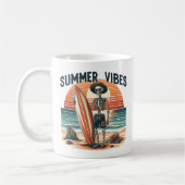 Mug Vibes d'été Skeleton Surfer Sunset Beach Design (Gauche)
