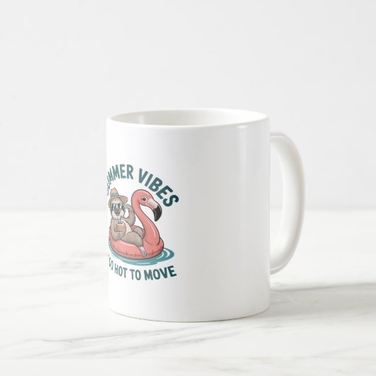 Mug Vibes d'été Sloth Funny Lazy Float (Devant droit)