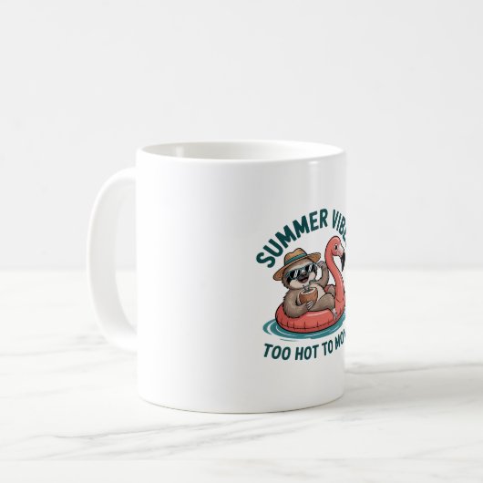 Mug Vibes d'été Sloth Funny Lazy Float (Devant gauche)