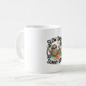 Mug Vibes d'été Sloth Funny Lazy Float (Devant gauche)