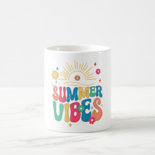 Mug Vibes d'été Super rétro tournesol Bonjour été V (Centre)