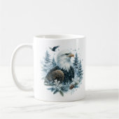 Mug Vibes d'hiver Aquarelle Aigle chauve (Gauche)