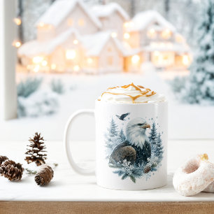 Mug Vibes d'hiver Aquarelle Aigle chauve