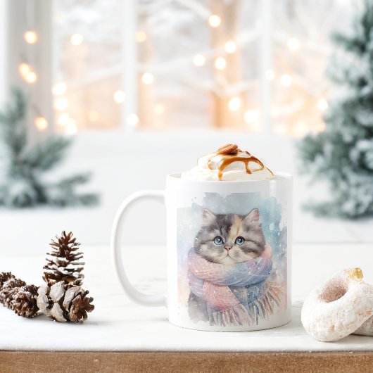 Mug Vibes d'hiver Aquarelle Chat -