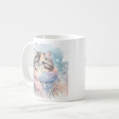 Mug Vibes d'hiver Aquarelle Chat - (Devant gauche)
