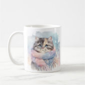 Mug Vibes d'hiver Aquarelle Chat - (Gauche)