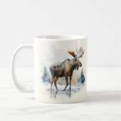Mug Vibes d'hiver Aquarelle Moose (Gauche)