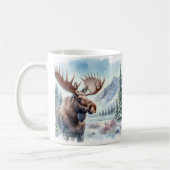 Mug Vibes d'hiver Aquarelle Moose - (Gauche)