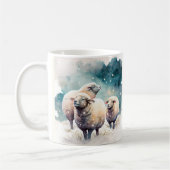 Mug Vibes d'hiver Aquarelle Moutons (Gauche)