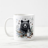 Mug Vibes d'hiver Aquarelle Ours noir - (Gauche)