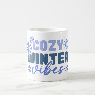 Mug Vibes d'hiver confortables - Typographie du flocon