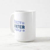 Mug Vibes d'hiver confortables - Typographie du flocon (Devant gauche)