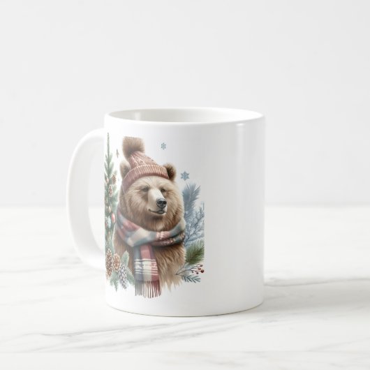 Mug Vibes d'hiver Ours grizzli - (Devant gauche)