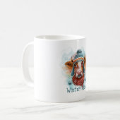 Mug Vibes D'Hiver Vache Dans Un Toboggan (Devant gauche)
