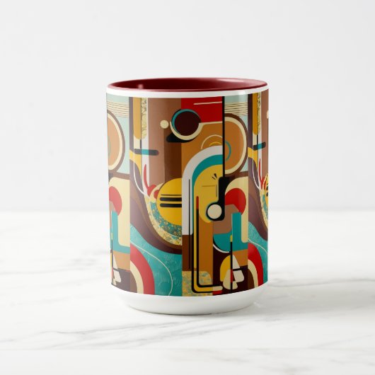 Mug Vibes du milieu du siècle | Conception jaune et Br (Centre)