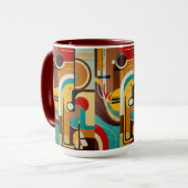 Mug Vibes du milieu du siècle | Conception jaune et Br (Devant gauche)