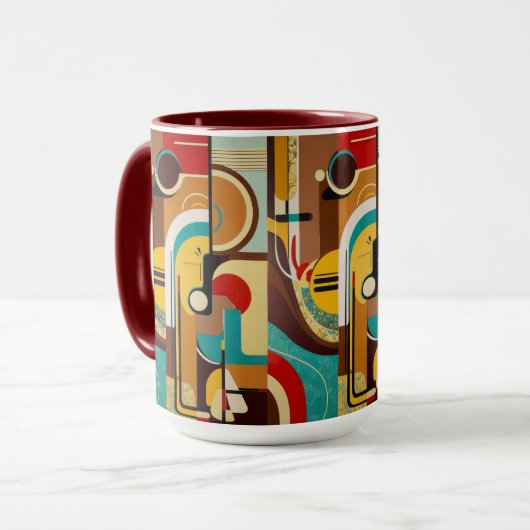 Mug Vibes du milieu du siècle | Conception jaune et Br (Devant gauche)