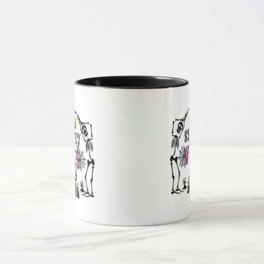 Mug Vibes éffrayantes Skeletons Skuls Spiderwebs Hallo (Centre)