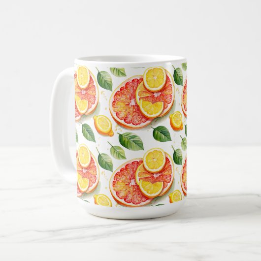 Mug Vibes estivales de pamplemousse et citrons (Devant gauche)