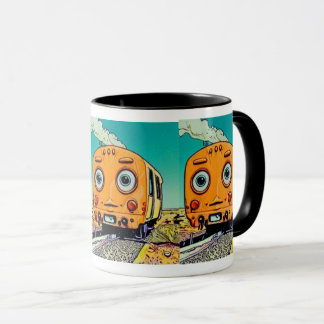 Mug Vibes ferroviaires vintages : Illustration de la l