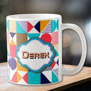 Mug Vibes géométriques personnalisées