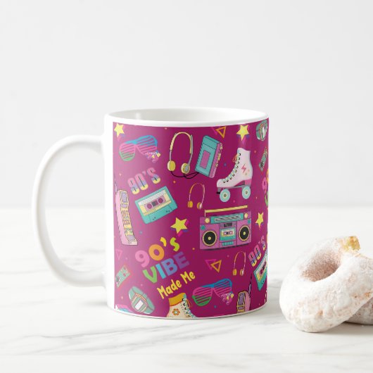 Mug Vibes Hip hop des années 90 Retro m'a rendu Motif (Avec donut)